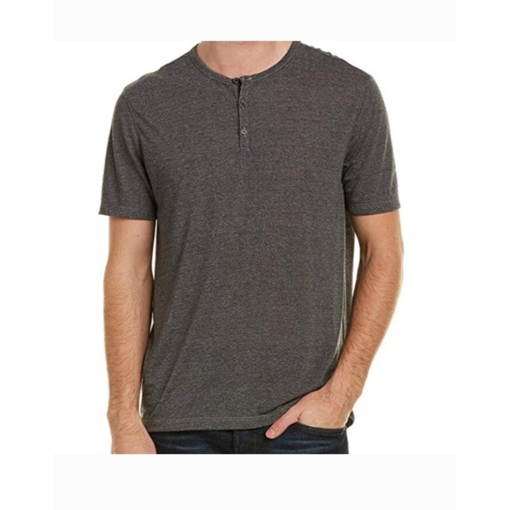 John Varvatos Short Sleeve Henley Shirt Mens Large Modal Comfort Basic Casual